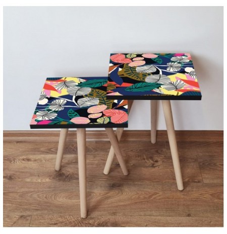 Set tavoline (2 Pc) Kalune Design 2Shp209 - Multicolor Multicolor