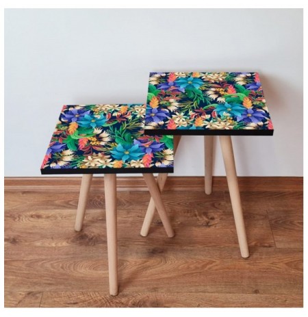 Set tavoline (2 Pc) Kalune Design 2Shp214 - Multicolor Multicolor