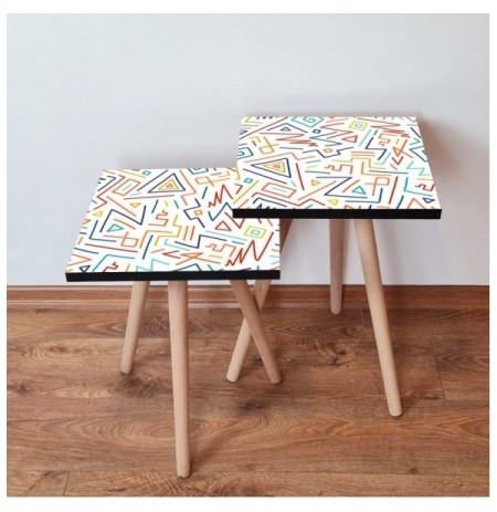 Set tavoline (2 Pc) Kalune Design 2Shp216 - Multicolor Multicolor