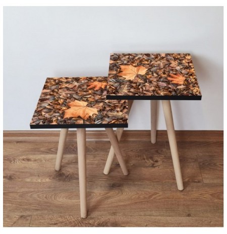 Set tavoline (2 Pc) Kalune Design 2Shp22 - Camel Camel Brown Orange