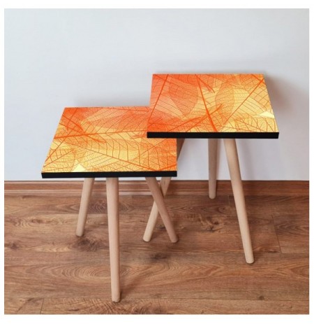 Set tavoline (2 Pc) Kalune Design 2Shp359 - Orange Orange Yellow