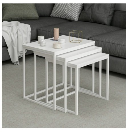 Set tavoline (3 Pc) Kalune Design Evia - White White