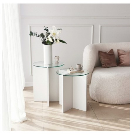 Set tavoline (2 Pc) Kalune Design Lily - White White