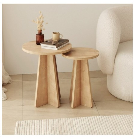 Set tavoline (2 Pc) Kalune Design Mushroom - Sapphire Oak Sapphire Oak