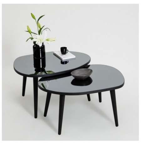 Set tavoline (2 Pc) Kalune Design Gusto Set- Black, Fume Black Fume