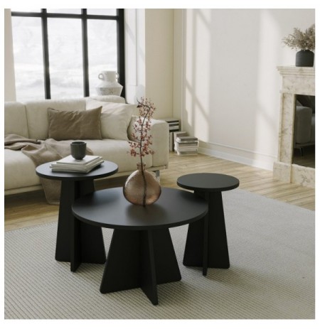 Set tavoline kafeje Kalune Design Mushroom 3 - Black Black